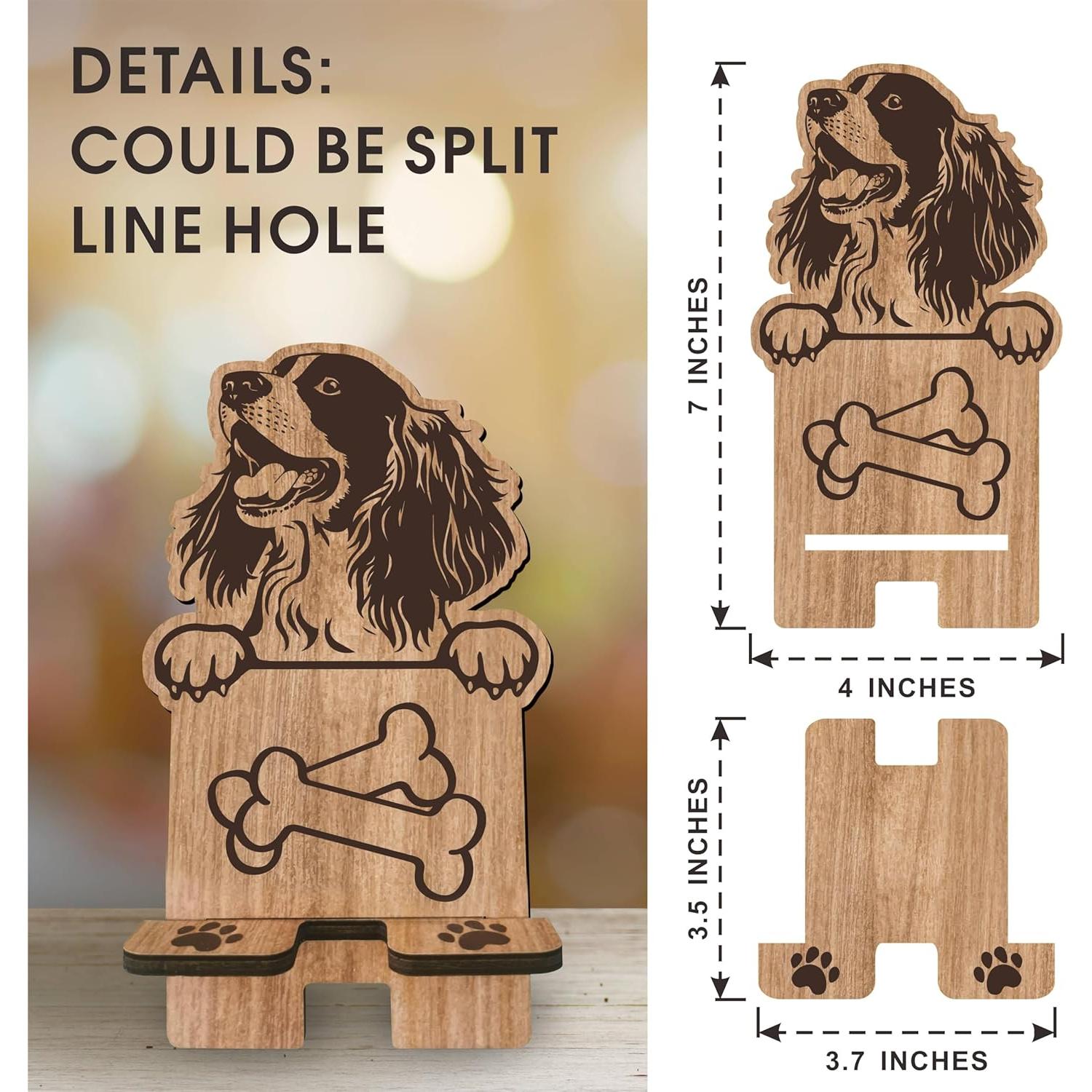 Soporte de Teléfono de Madera JCVUK Tema Perro Springer Spaniel