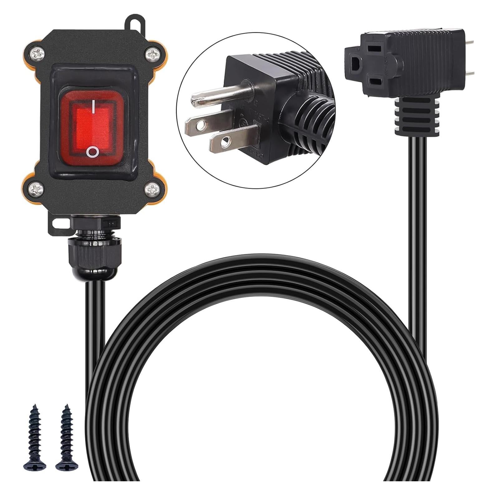 Interruptor de Cable en Línea IP67 TWTADE 4FT 20A/125V