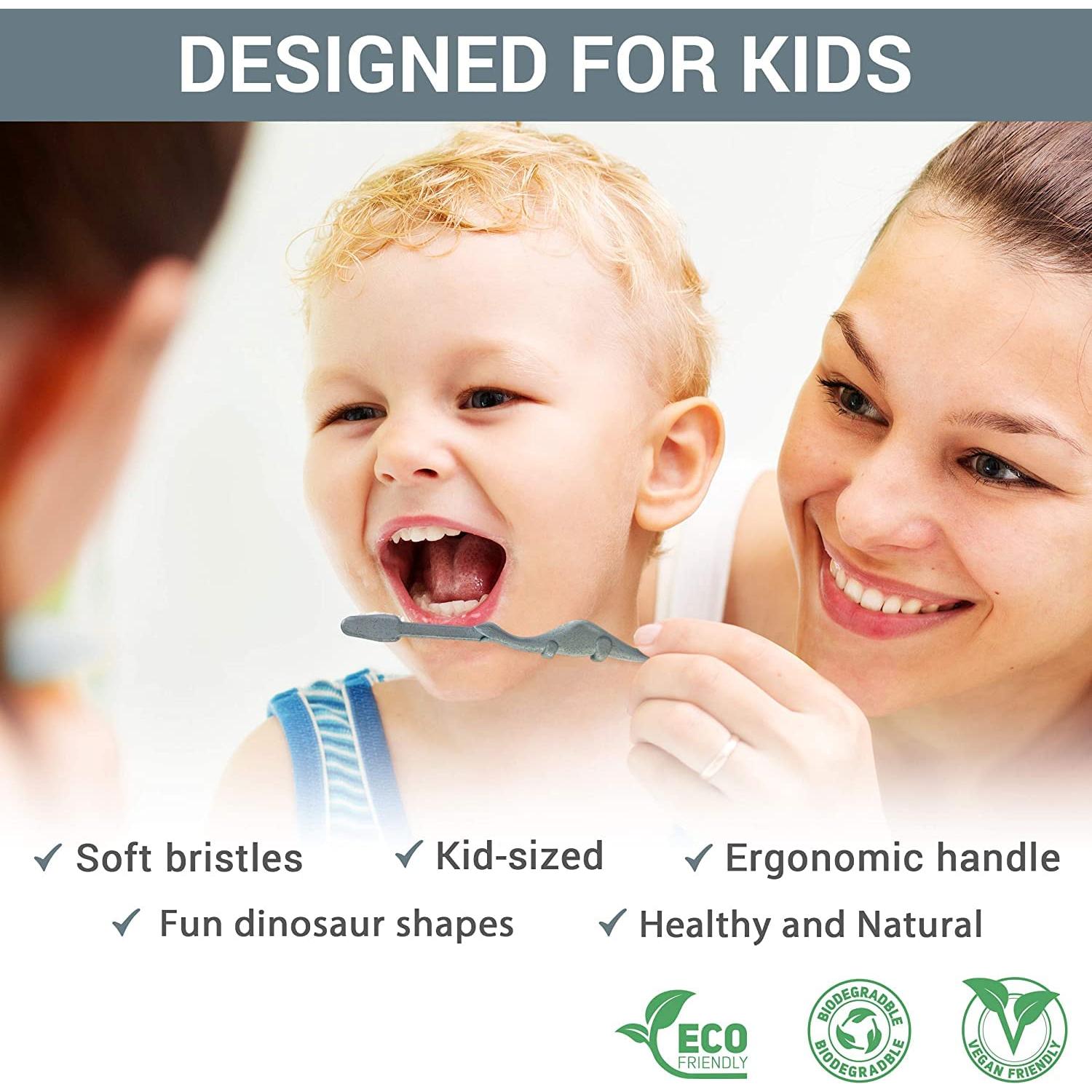 Cepillo de Dientes Ecológico ROARex para Niños 100% Biodegradable