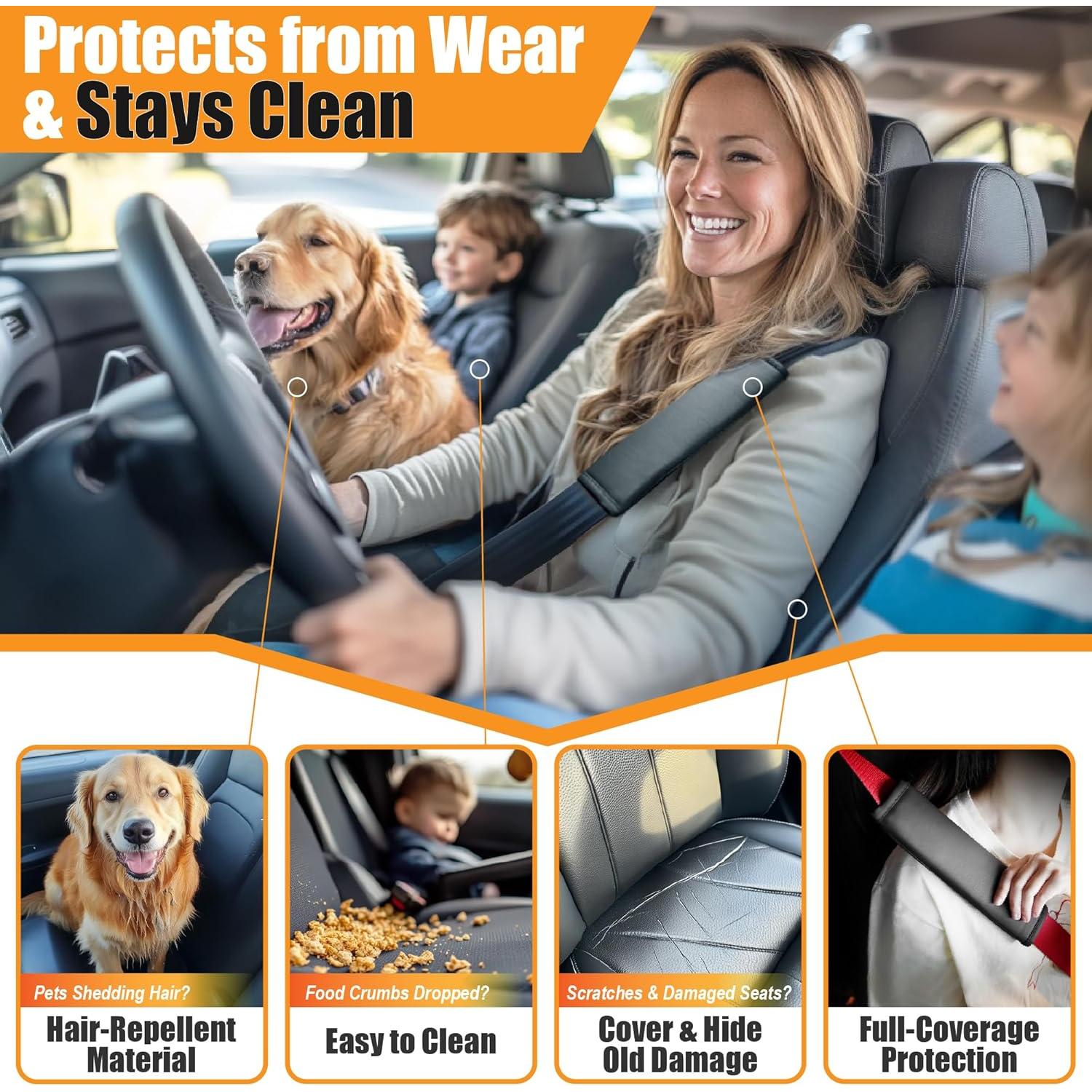 Funda de Asiento de Coche Kingphenix 2 Pack Universal Negro