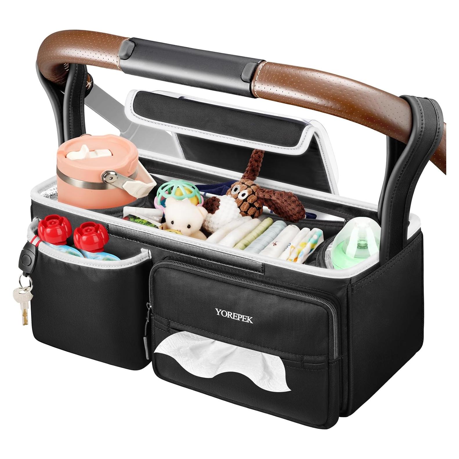 Organizador de Cochecito YOREPEK Negro para UPPAbaby y Más