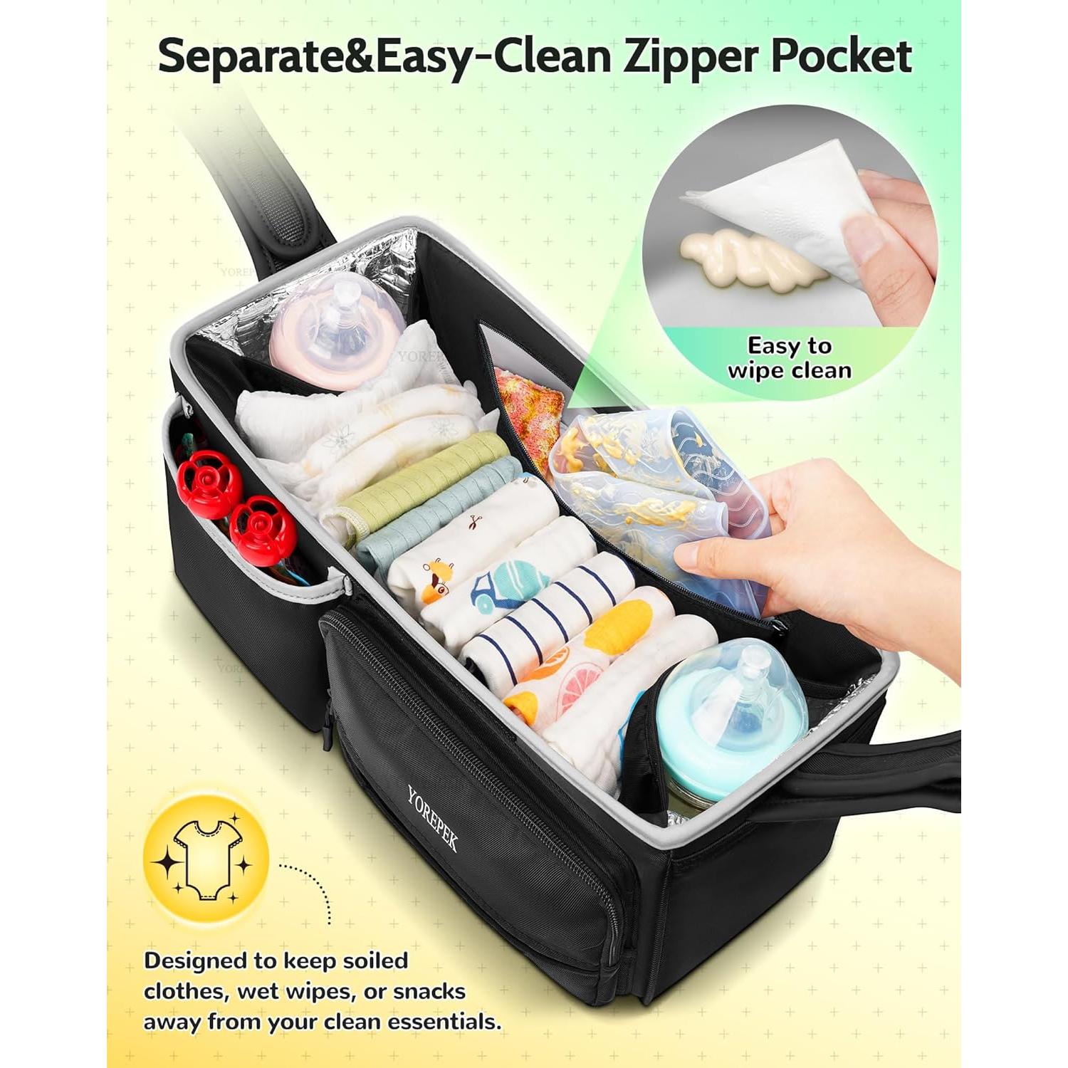 Organizador de Cochecito YOREPEK Negro para UPPAbaby y Más