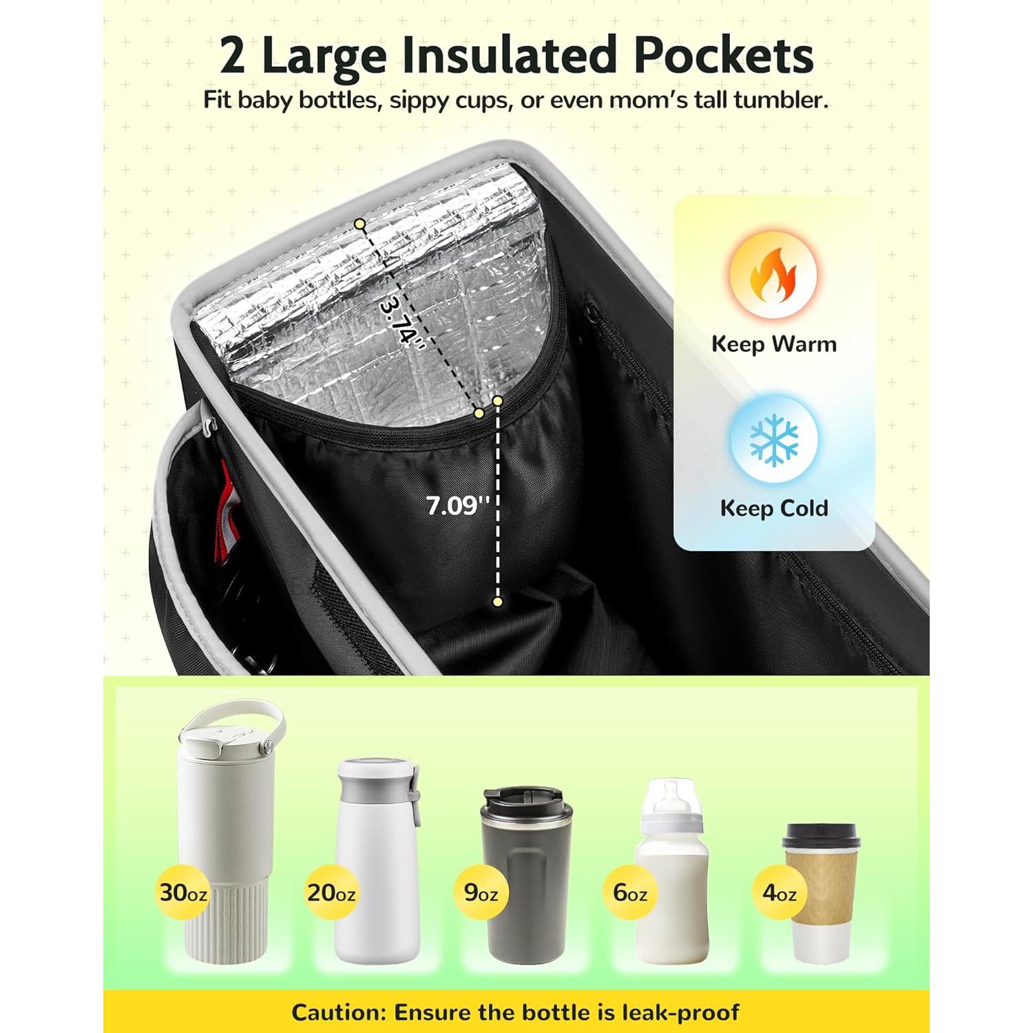 Organizador de Cochecito YOREPEK Negro para UPPAbaby y Más