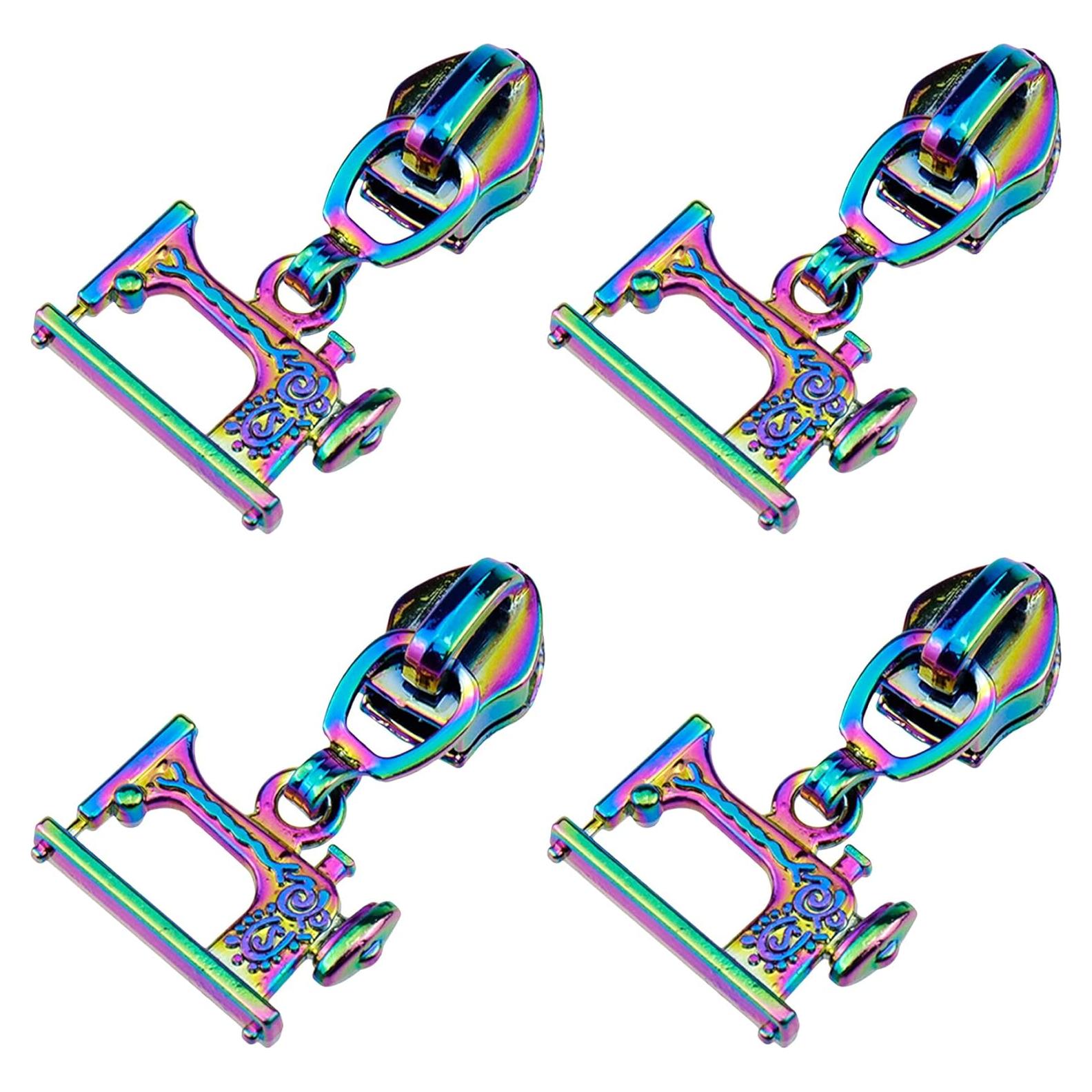 4 Tiradores de Cremallera Arcoíris HEVSTIL #5 para Equipaje