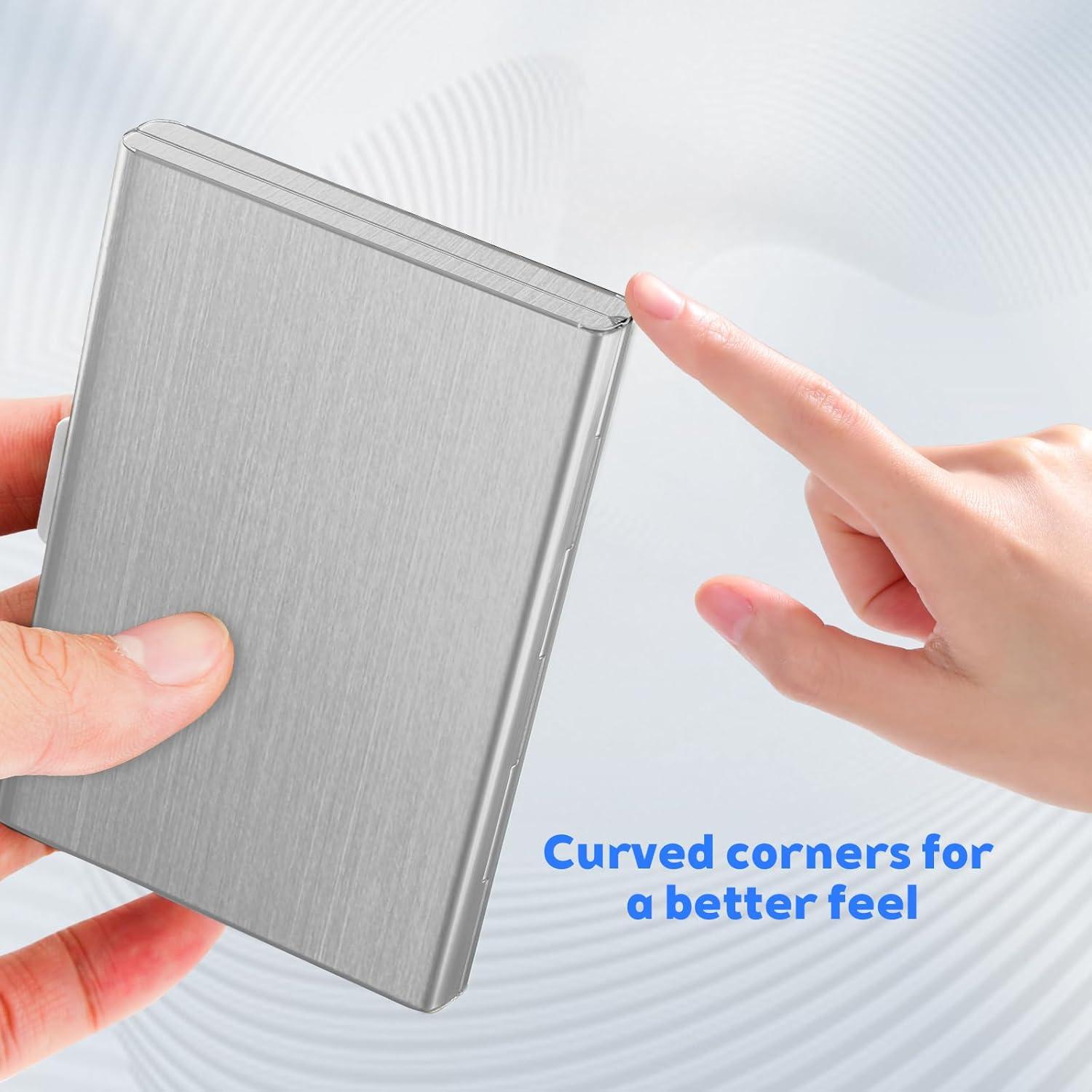 Soporte de Tarjetas de Crédito Metal KYZDZQ 6 Ranuras RFID Plata