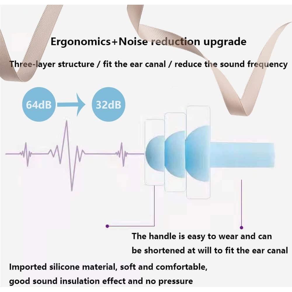 Tapones para oídos YUNHAN HN, 8 pares de silicona reutilizables