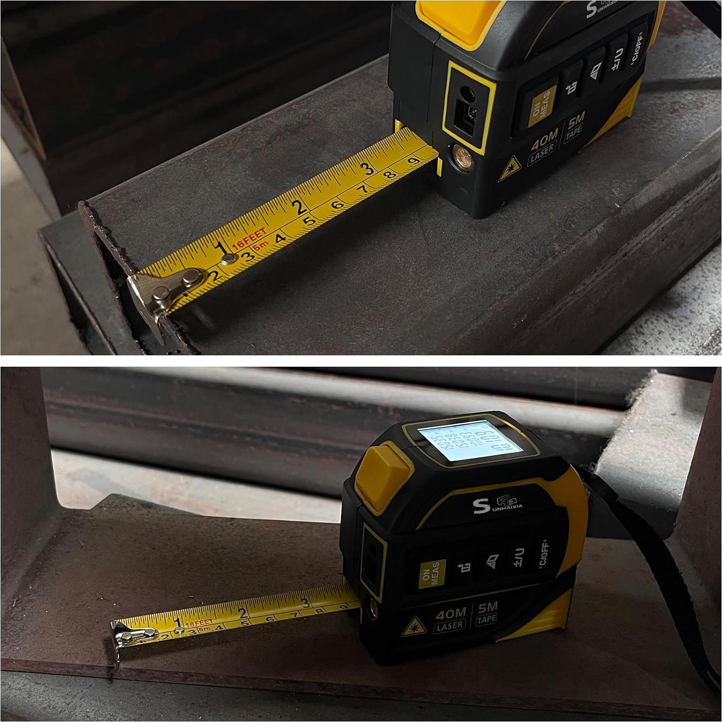 Medidor de cinta láser 4 en 1 SUNHAIXIA 40m + 5m AutoLock