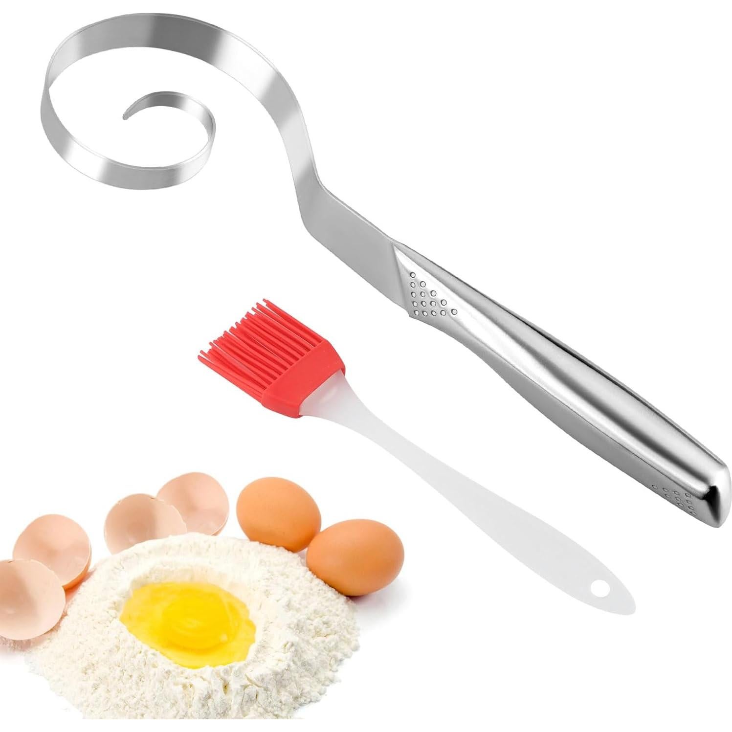 Batidor de Masa Acero Inoxidable LVOERTUIG 26x7.5cm + Brocha Silicona
