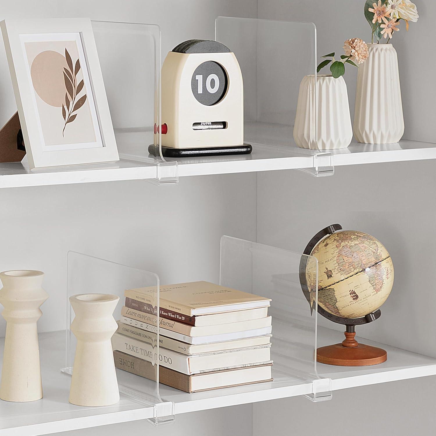 Separadores de Estante HBlife 6 PCS Acrílico Transparente