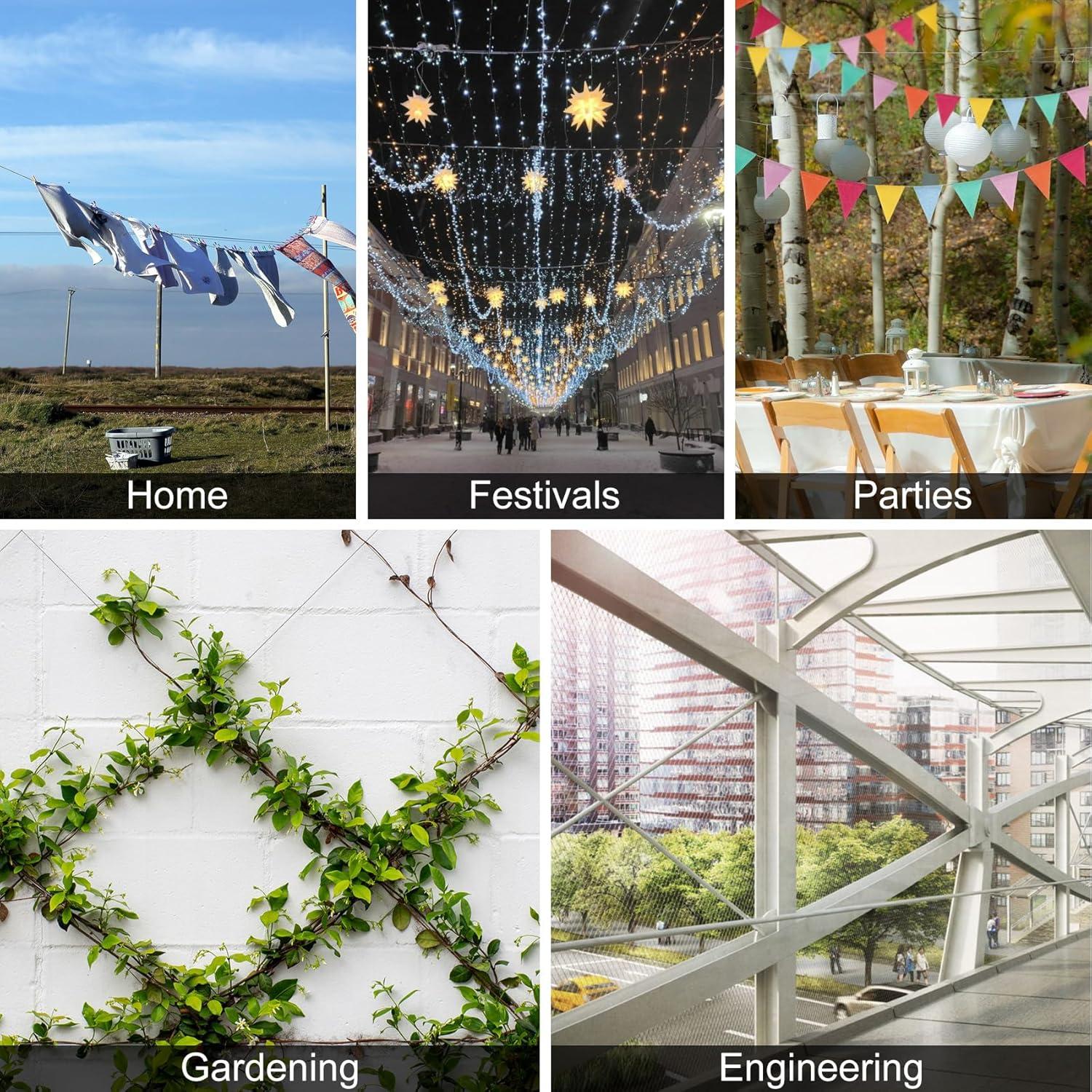 Cable de Acero Inoxidable 316 60.96m 1/32" con 50 Manguitos