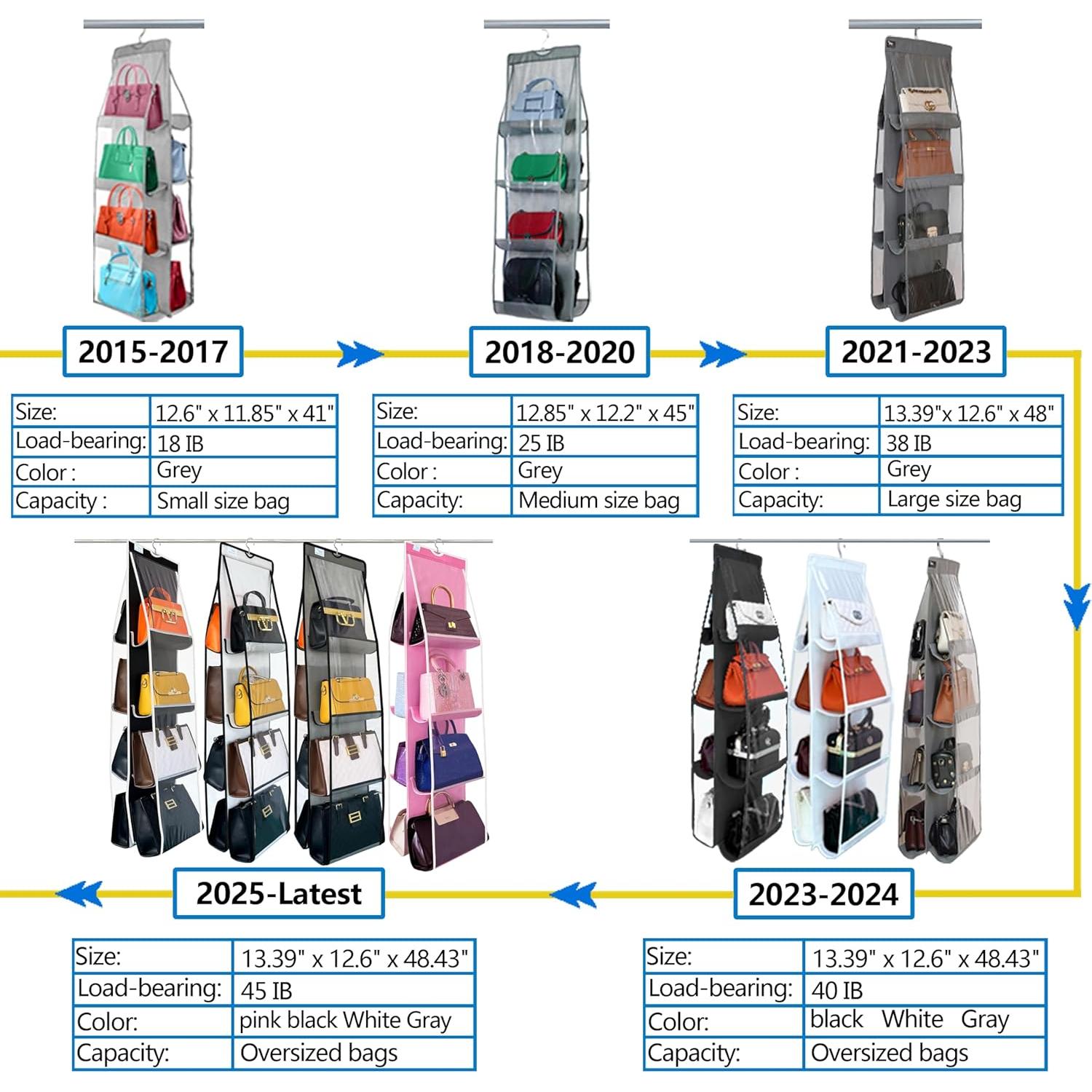 Organizador de Bolso Colgante Zebricolo Negro 1 Paquete 8 Bolsillos