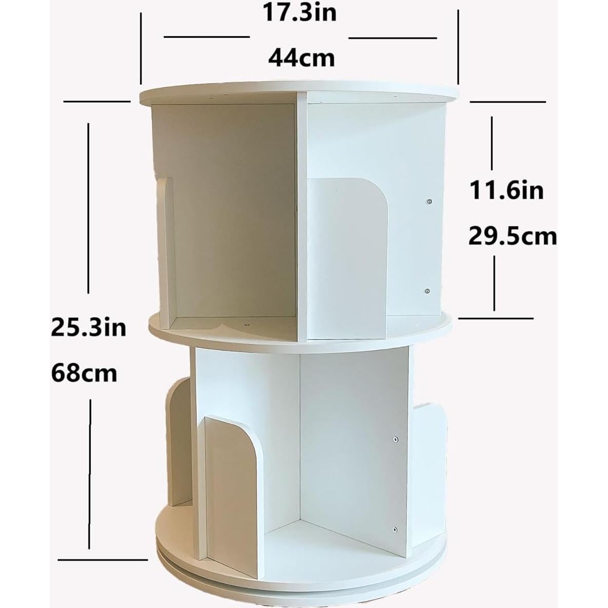Estantería Rotativa Heehee 2 Niveles Blanco 68 cm Almacenamiento