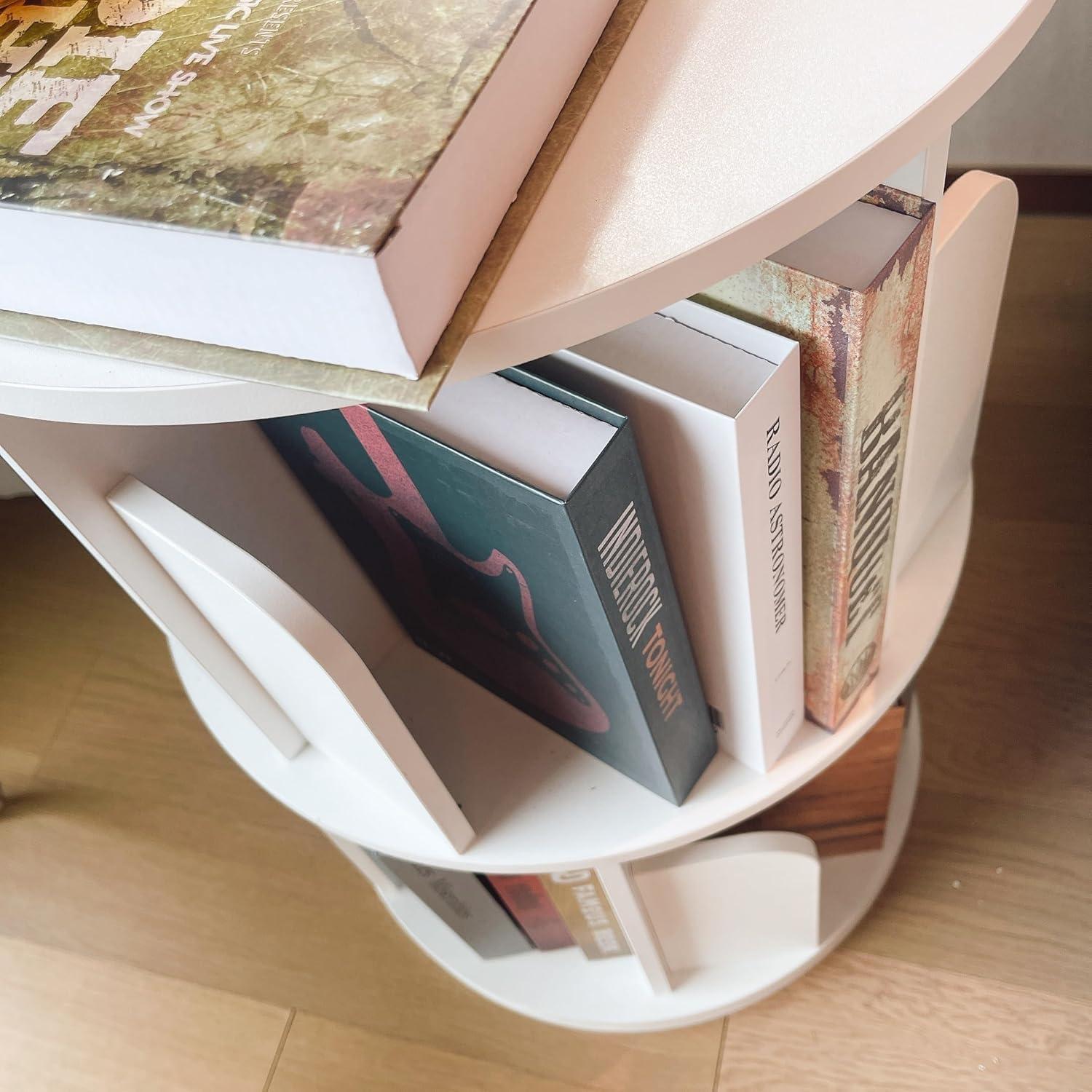 Estantería Rotativa Heehee 2 Niveles Blanco 68 cm Almacenamiento