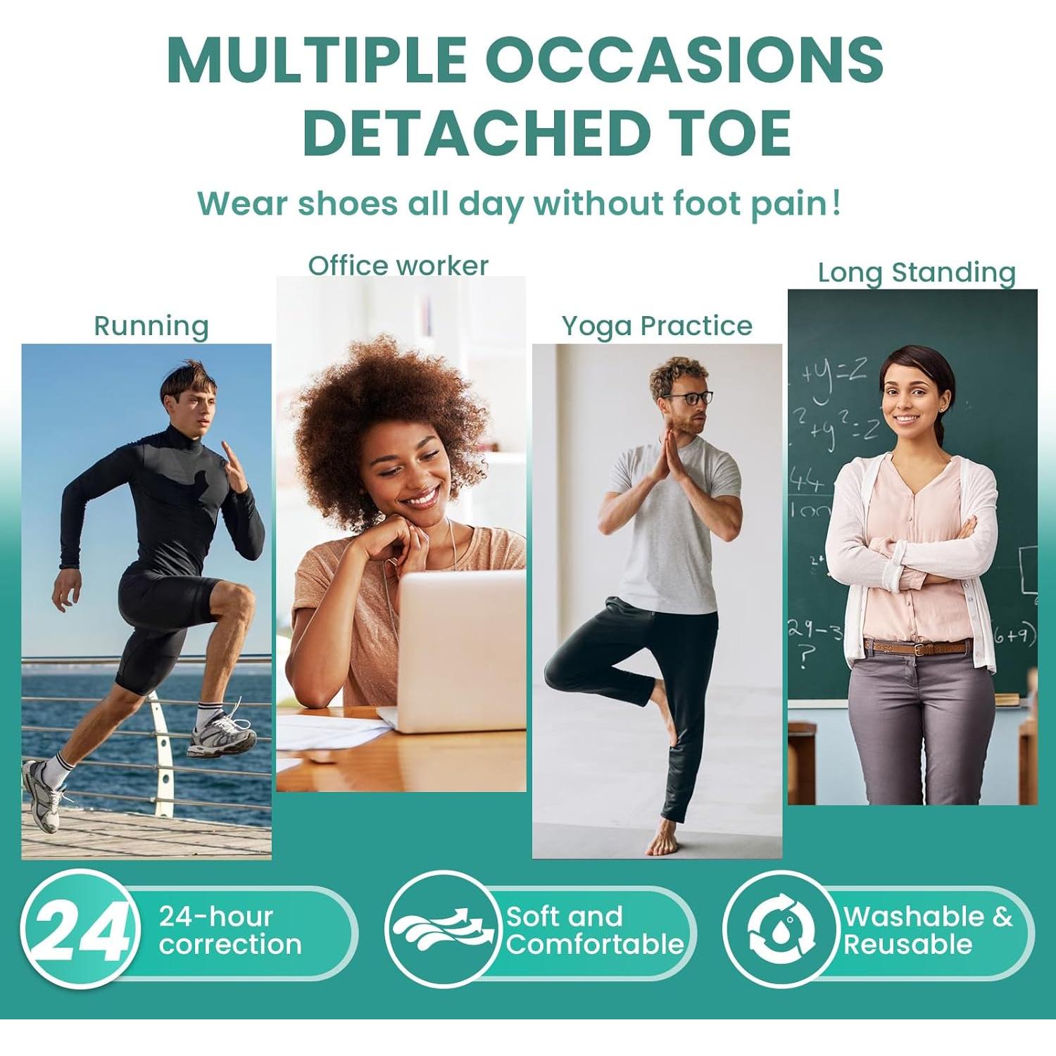 Separadores de Dedos Welnove de Silicona - Corrector de Juanetes, Paquete de 8