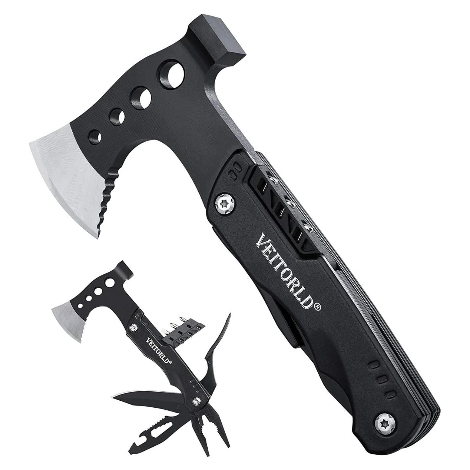Hacha Multiherramienta VEITORLD Compacta 14 en 1 para Camping