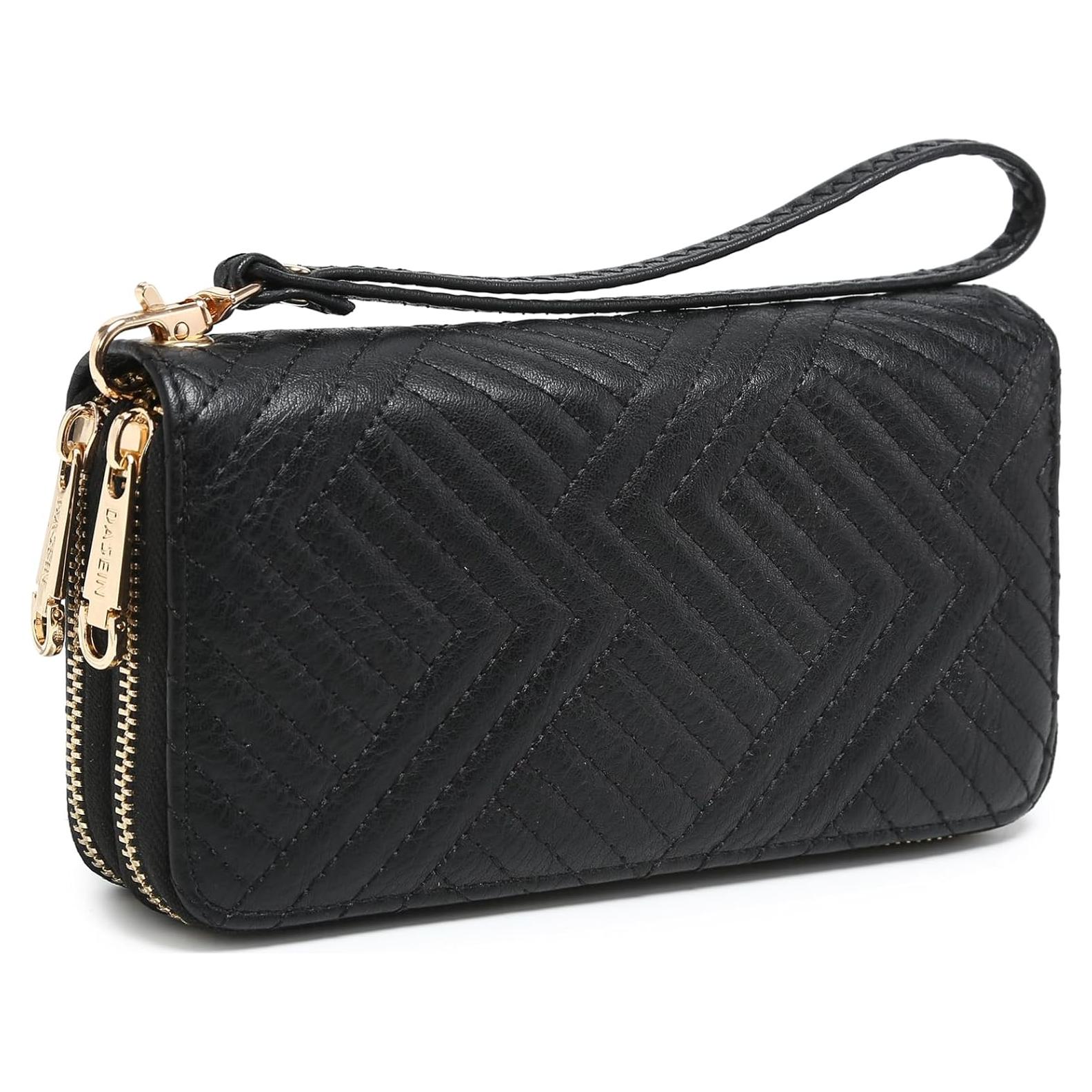 Cartera Dasein con Bloqueo RFID para Mujeres, Negro Acolchado