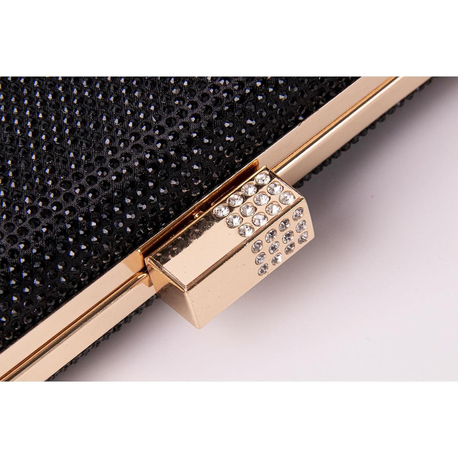 Bolso de Noche Mulian LilY con Brillantes de Strass Negro
