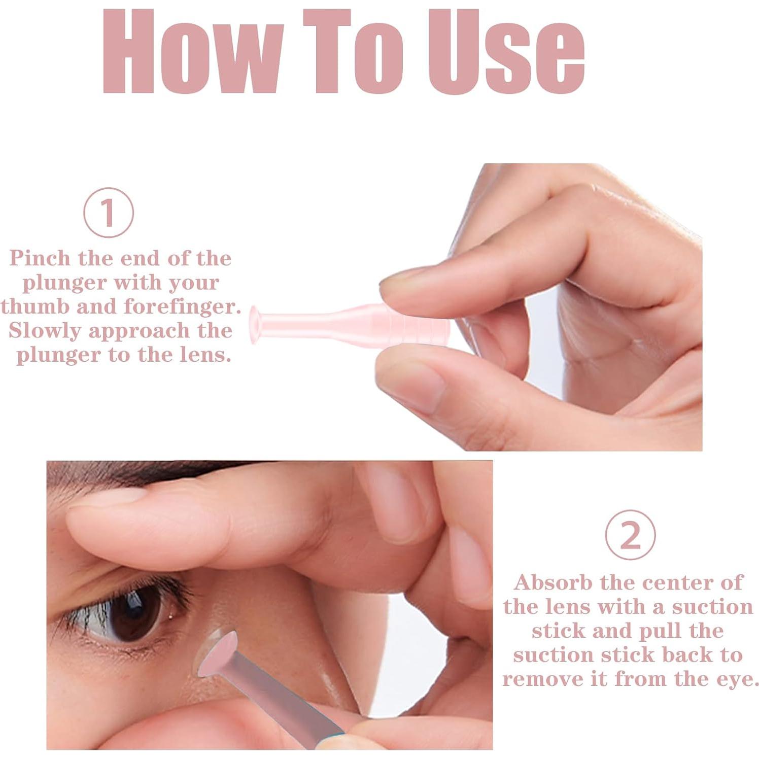 Removedor de Lentes de Contacto Duras Eagosion 6PCS Rosa