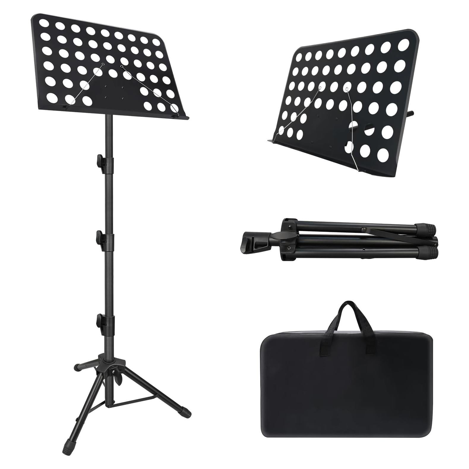 Soporte de Partituras Ajustable Mdvora 91-178cm Plegable con Bolsa