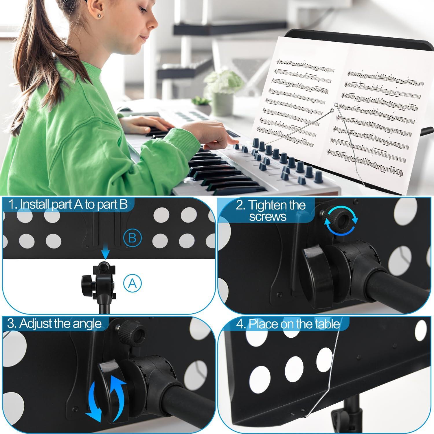 Soporte de Partituras Ajustable Mdvora 91-178cm Plegable con Bolsa