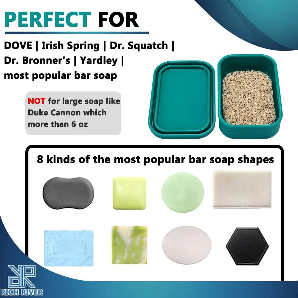 Enhanced Leak Proof Traveling Soap Holder with Lid, Shampoo Bar & Conditioner Bar Holder, Soap Container with Draining Layer, Portable Bar Soap Holder for Bathroom, Gym, Camping