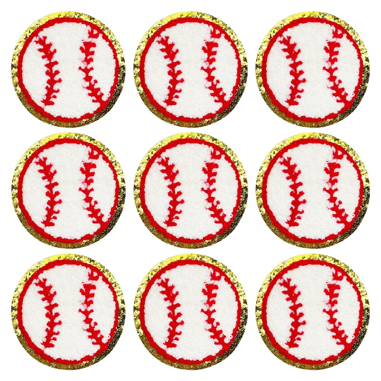 Jongdari 9 Parches de Béisbol Chenille para Planchar - Algodón
