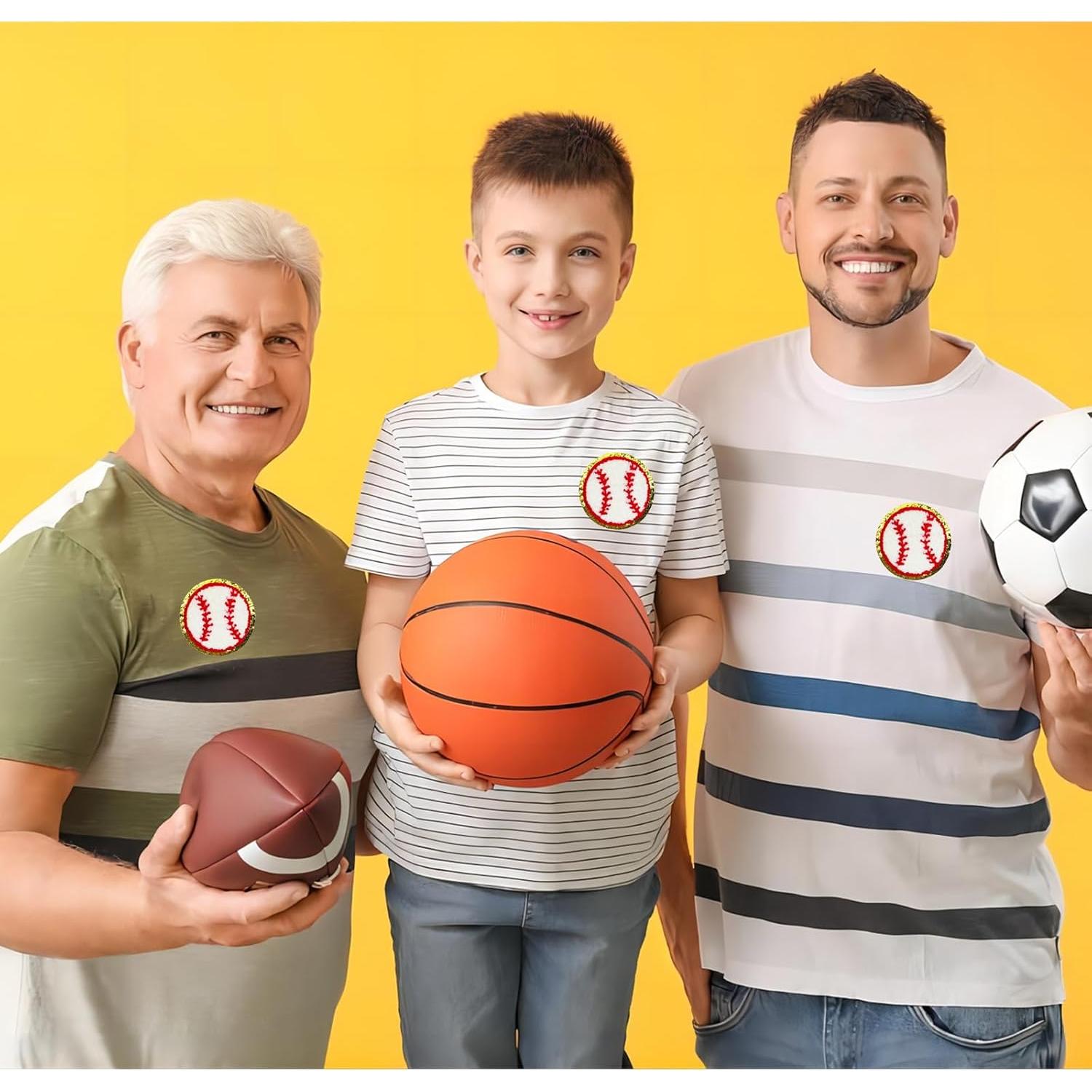 Jongdari 9 Parches de Béisbol Chenille para Planchar - Algodón