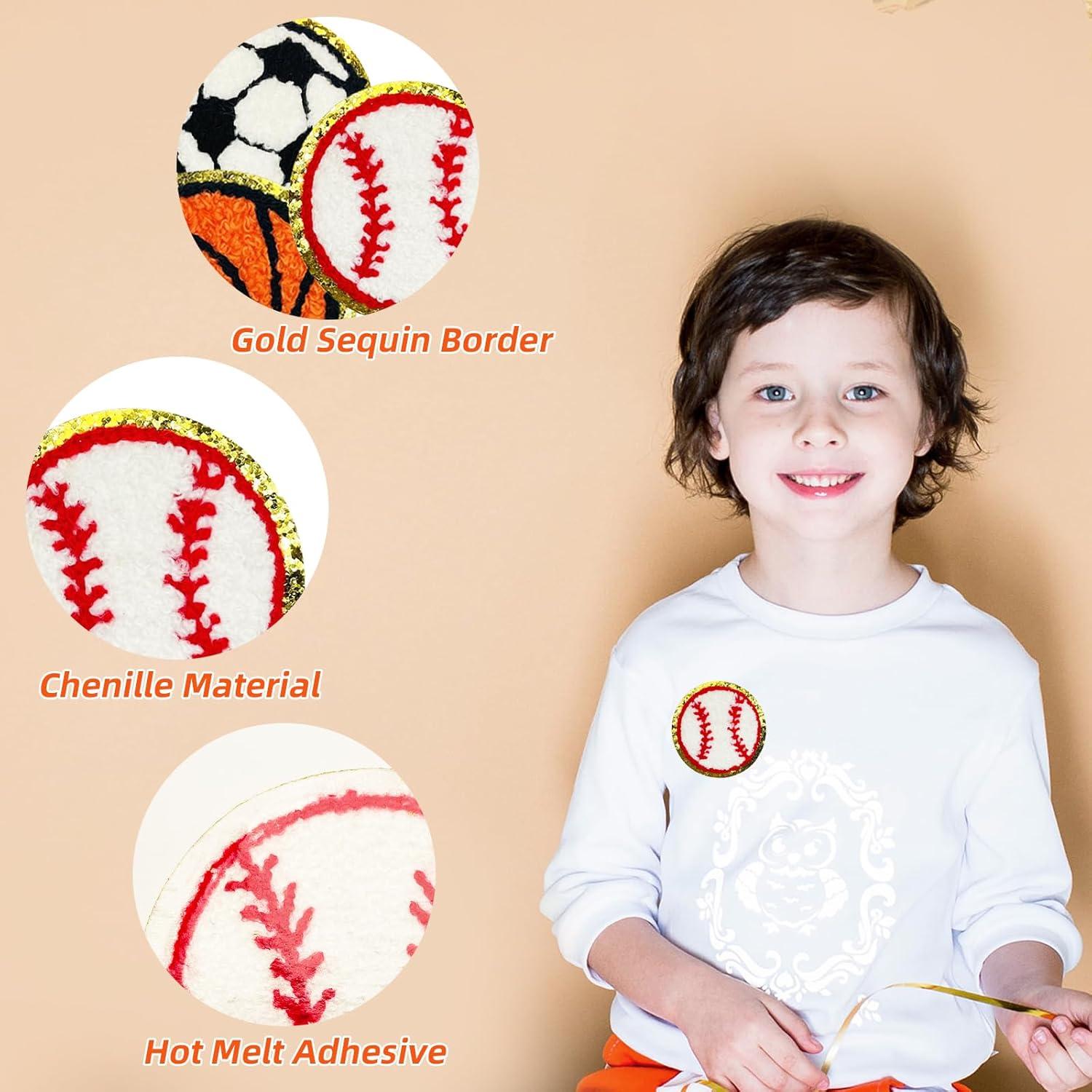 Jongdari 9 Parches de Béisbol Chenille para Planchar - Algodón