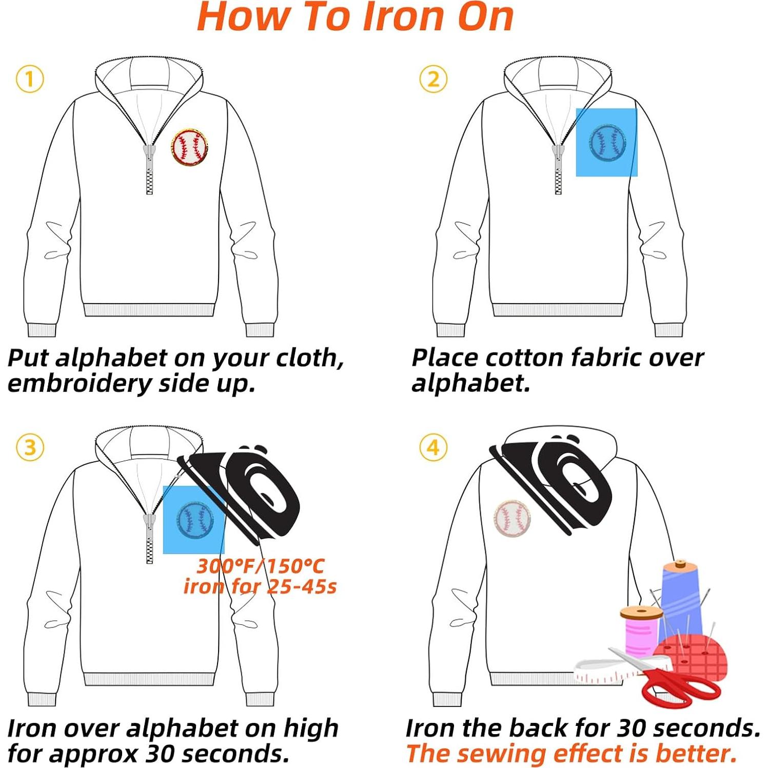 Jongdari 9 Parches de Béisbol Chenille para Planchar - Algodón