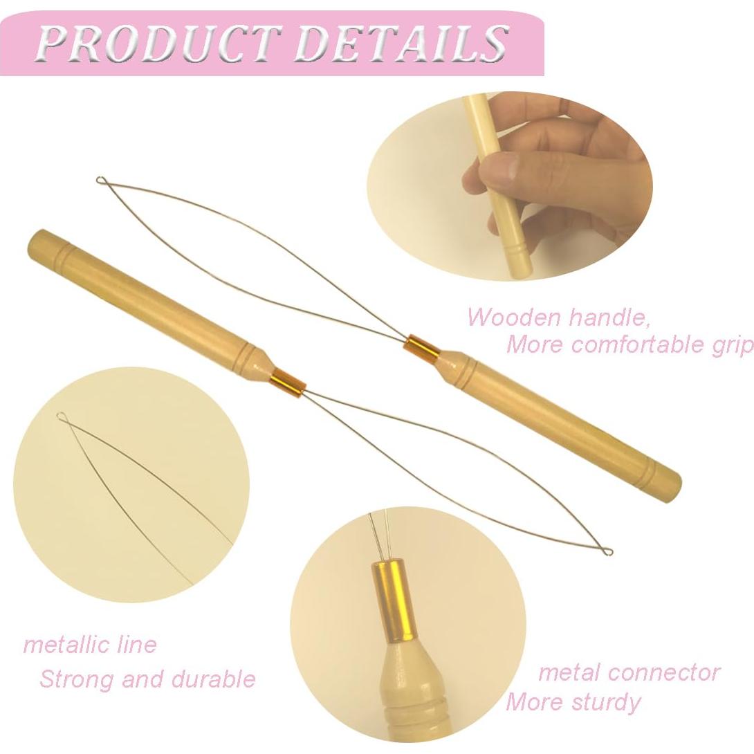 Set de 5 Enhebradores de Agujas GAQWOK con Mango de Madera