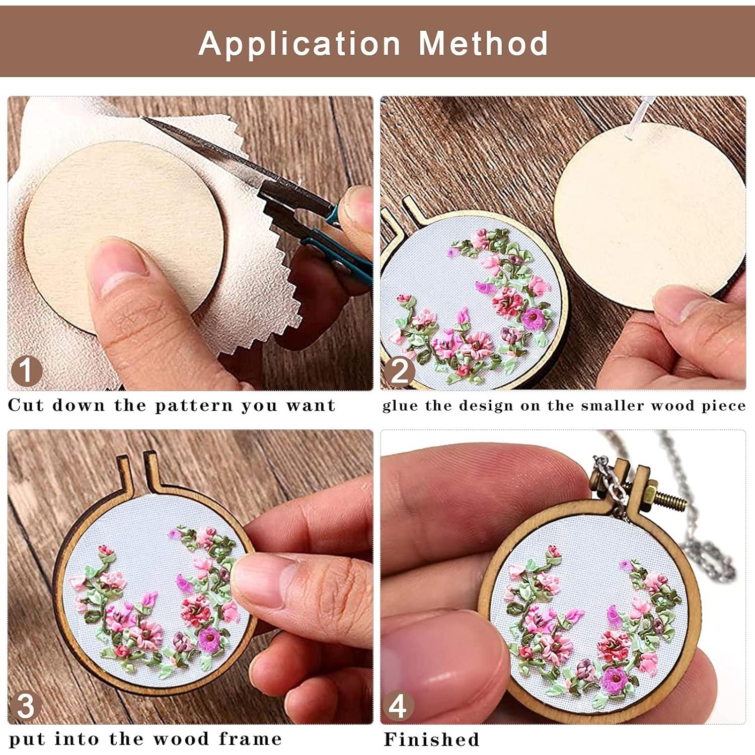 ZOCONE Paquete de 10 Aros de Bordado de Madera Mini