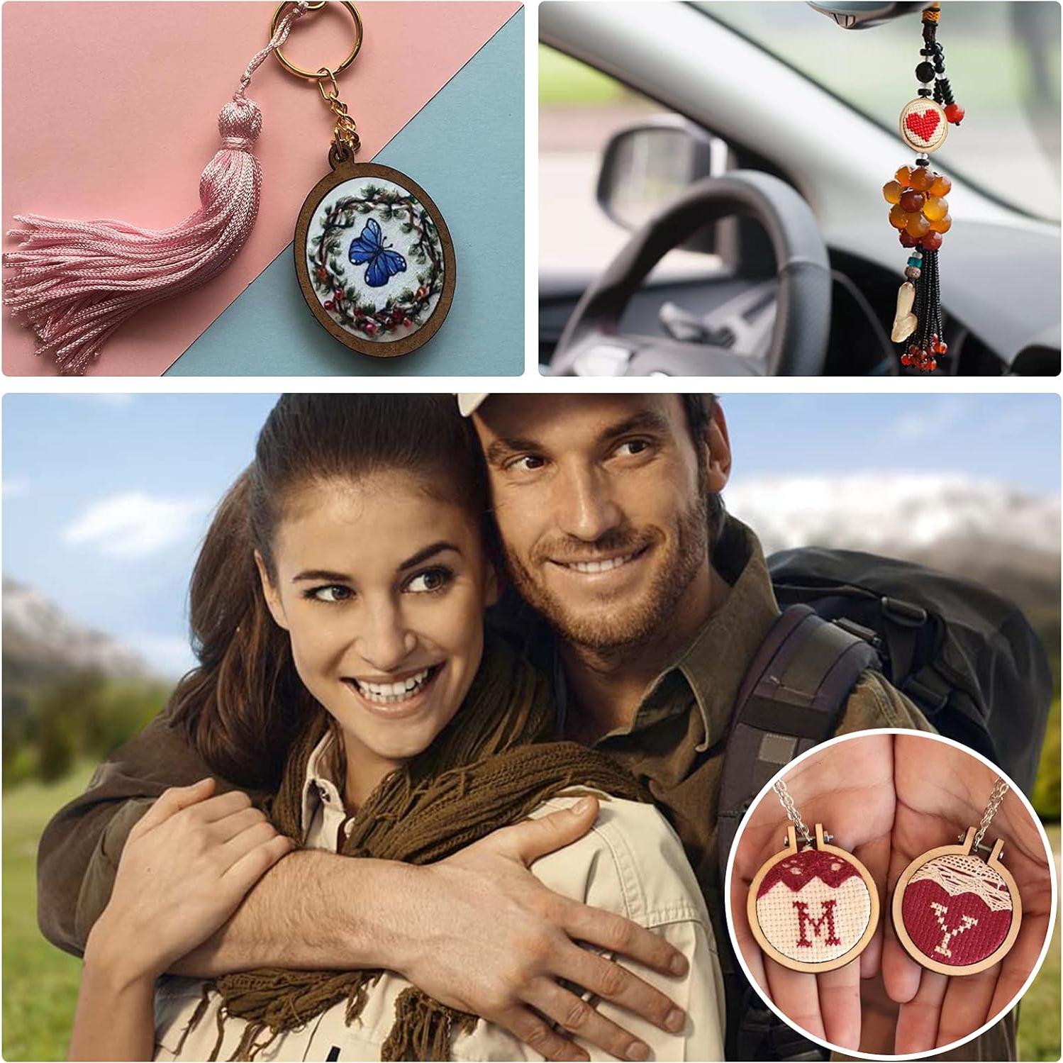 ZOCONE Paquete de 10 Aros de Bordado de Madera Mini