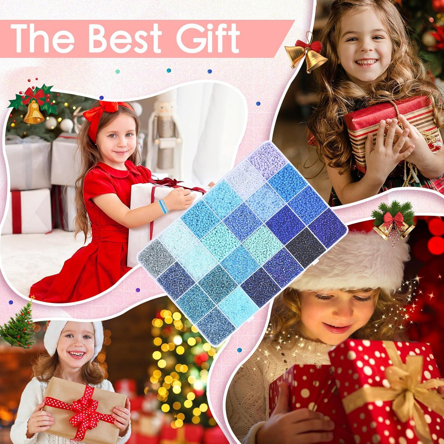 Kit de Cuentas de Vidrio Vtssvow 22000pcs 2mm Mezcla Azul