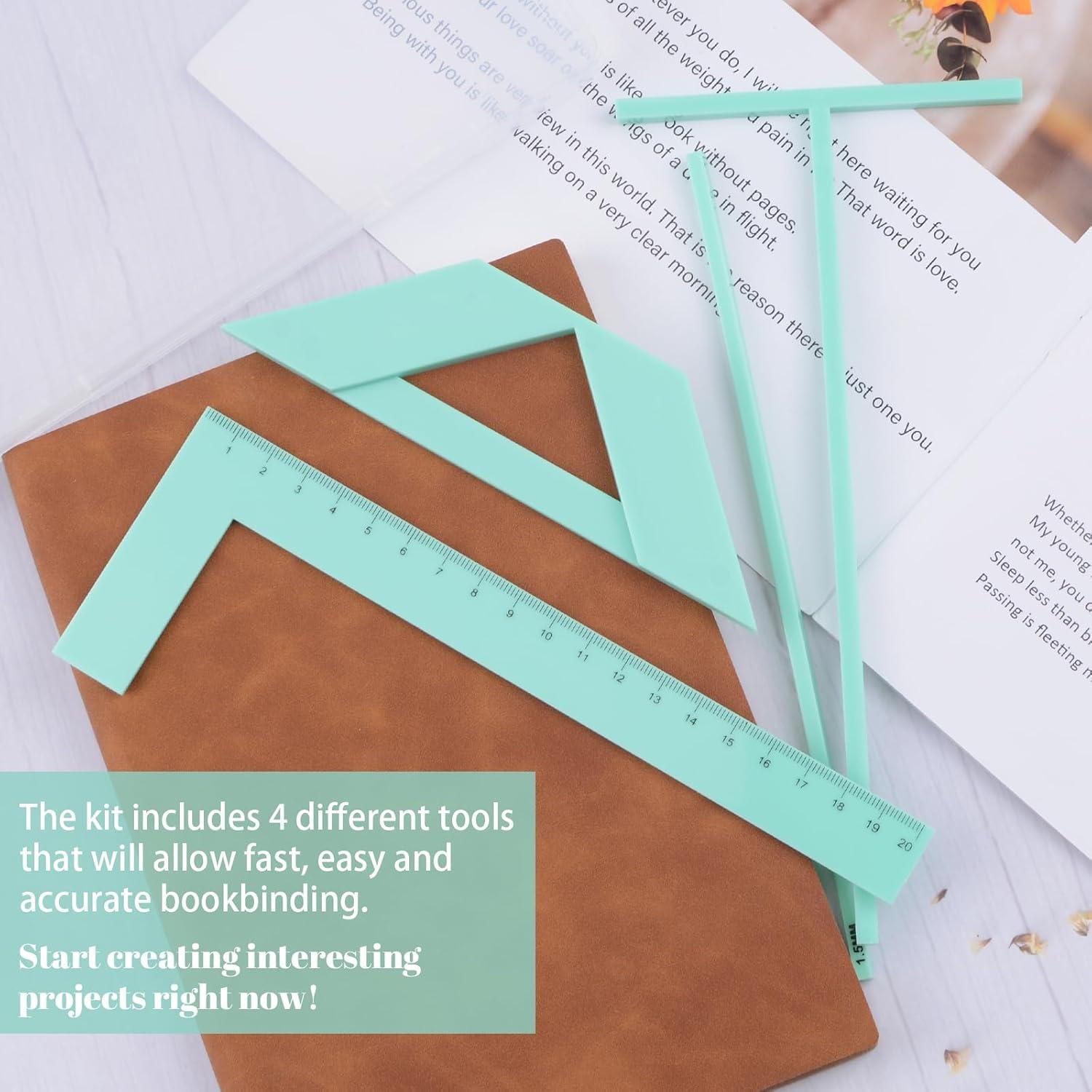 Juego de 4 Herramientas de Encuadernación Acrílica URROMA Verde