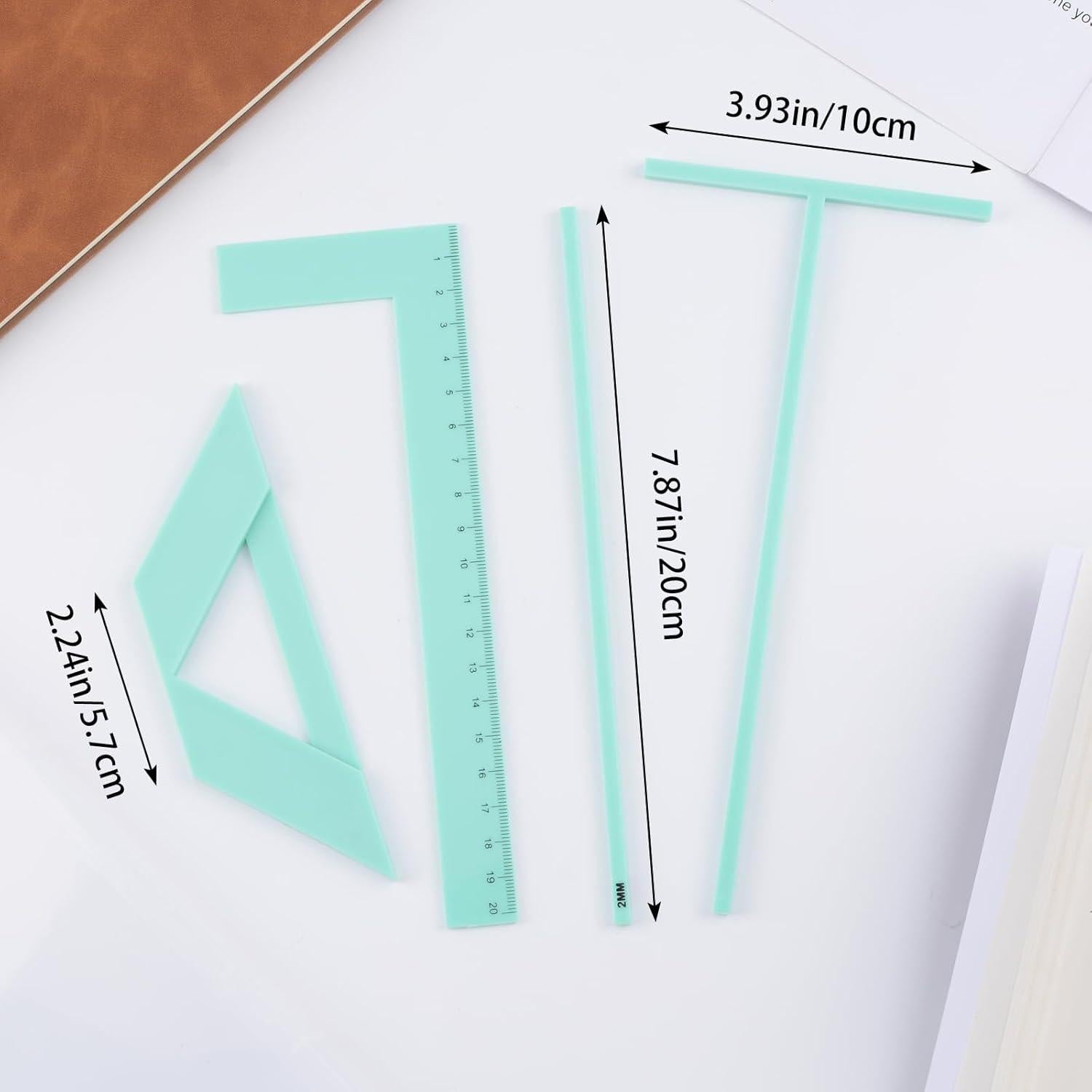 Juego de 4 Herramientas de Encuadernación Acrílica URROMA Verde