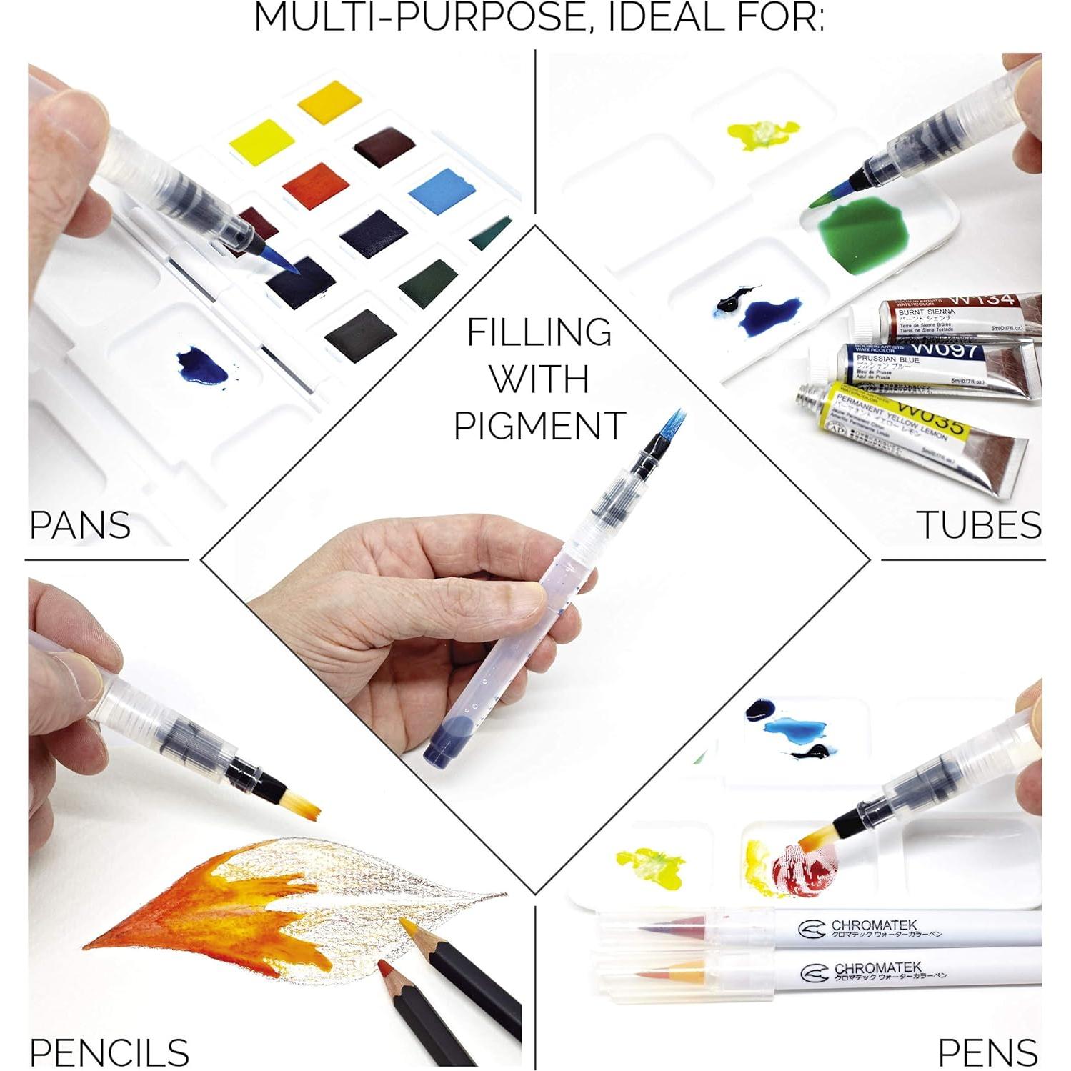 Set de 6 Pinceles de Acuarela Chromatek con Punta de Nylon