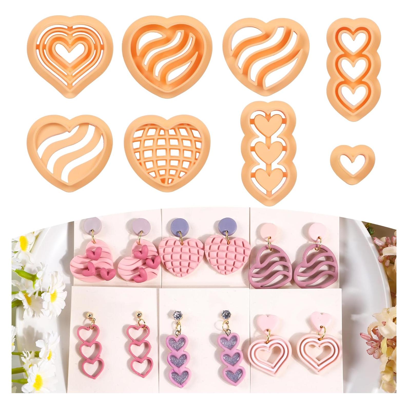 Cortadores de Arcilla de Polímero Puocaon Corazón - 8 Piezas