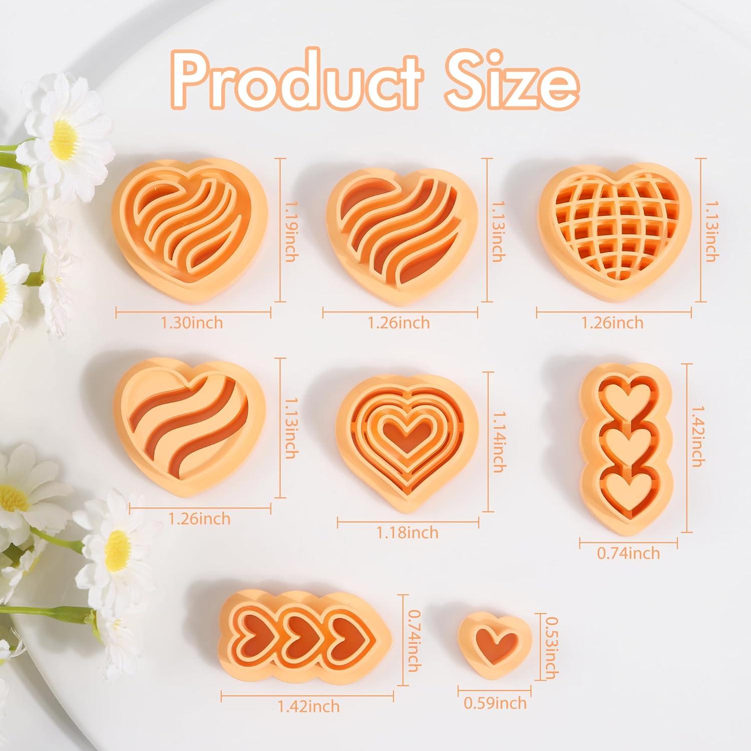 Cortadores de Arcilla de Polímero Puocaon Corazón - 8 Piezas