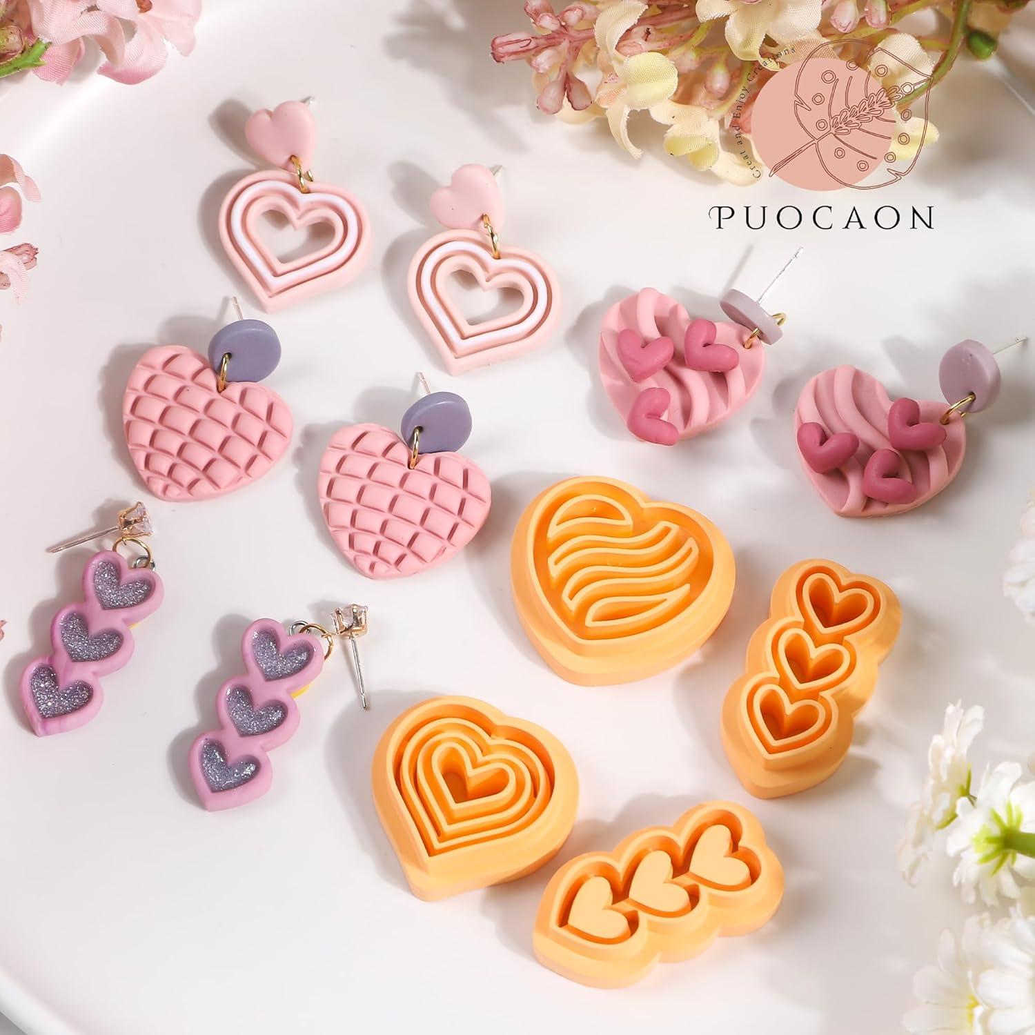 Cortadores de Arcilla de Polímero Puocaon Corazón - 8 Piezas