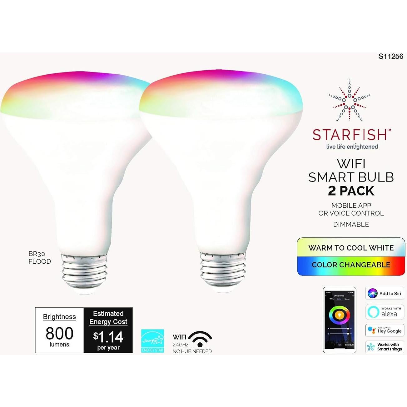 Bombilla LED Inteligente Satco Starfish BR30 WiFi 9.5W 800Lúmenes
