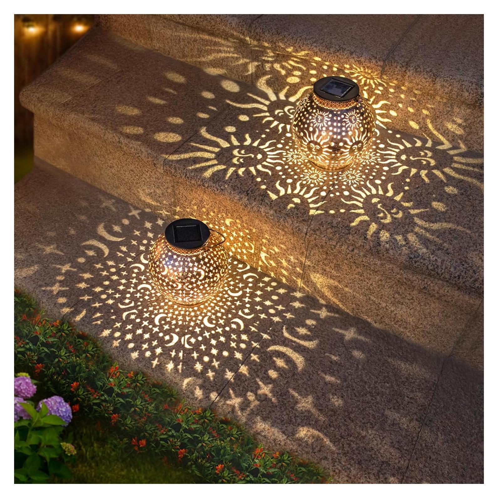 Linternas Solares Go2garden 2Pack Luna y Sol para Jardín