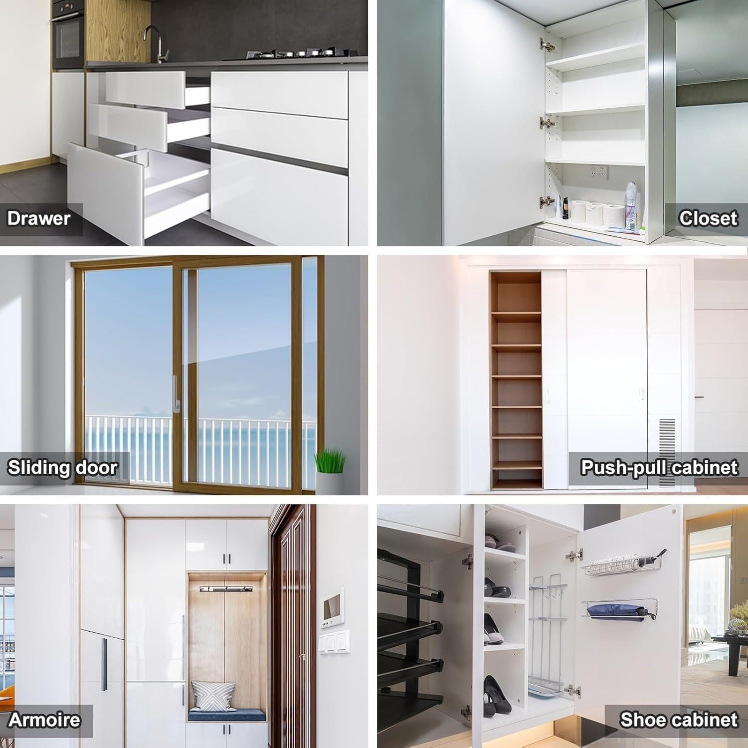 Pestillo Magnético Jiayi 30 lbs Negro - 2 Paquete Ultra Delgado