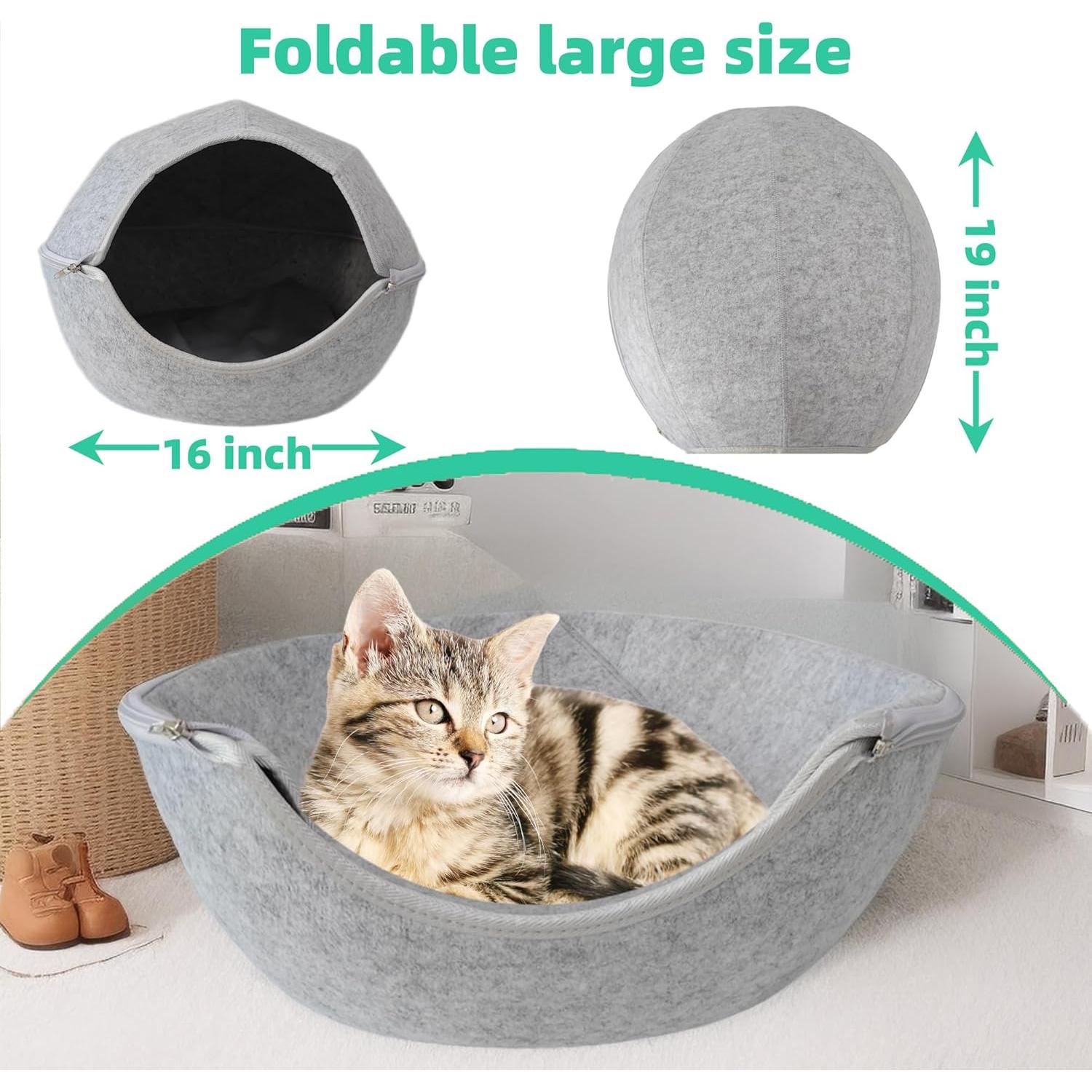 Cueva para Gatos Mrocioa Donut 50.8 cm Gris Interactiva