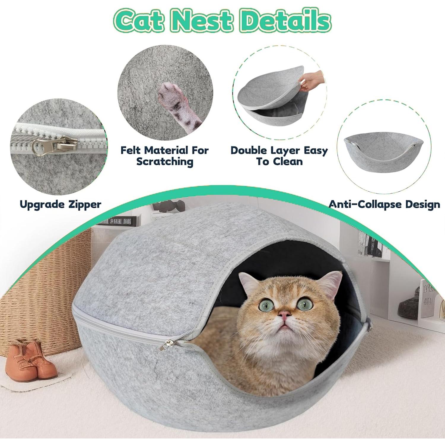 Cueva para Gatos Mrocioa Donut 50.8 cm Gris Interactiva