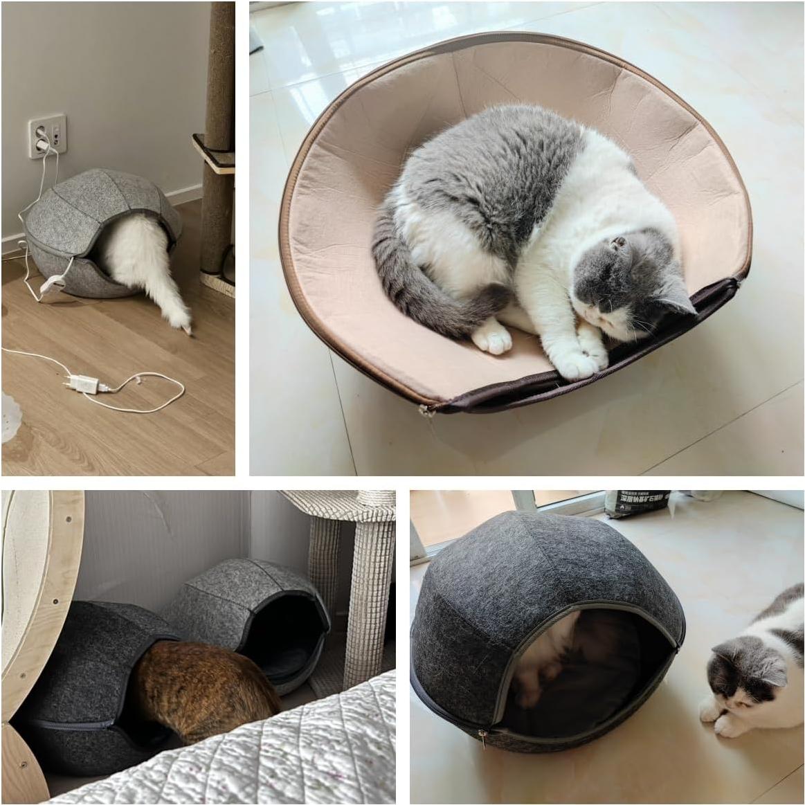 Cueva para Gatos Mrocioa Donut 50.8 cm Gris Interactiva