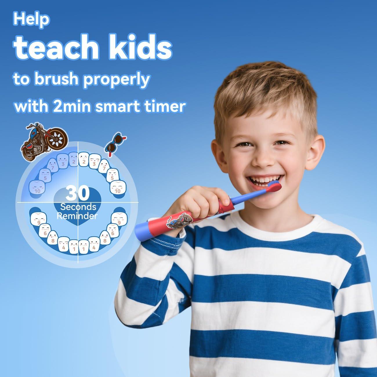 Cepillo de dientes eléctrico JTF para niños recargable 5 modos