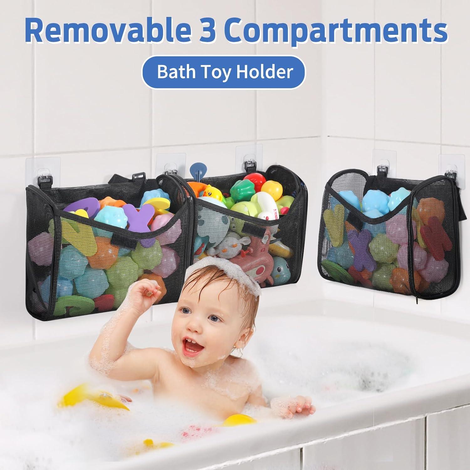 Organizador de Juguetes de Baño Goowin Negro 3 Compartimentos