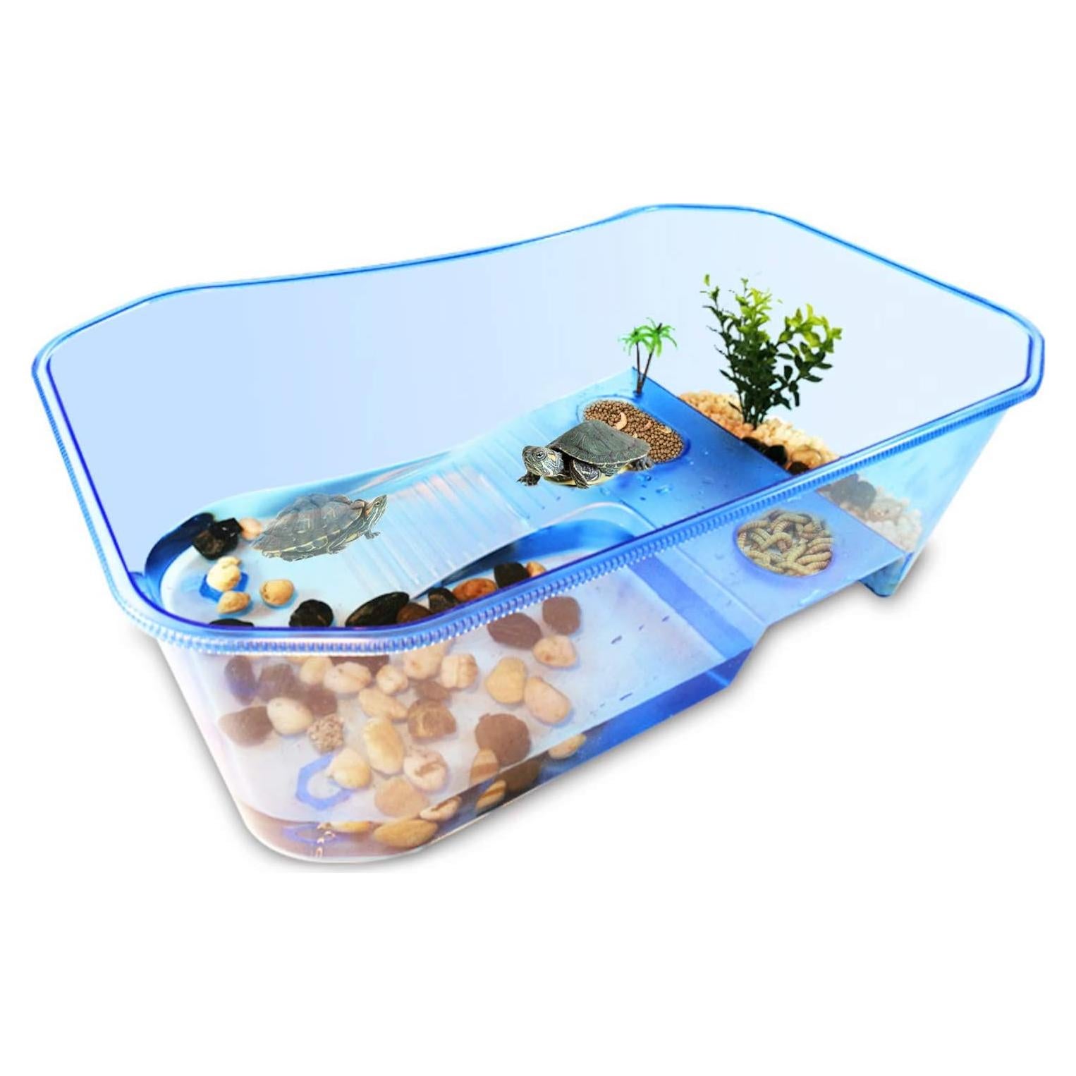 Acuario de Tortugas Rypet 19L con Plataforma y Rampa Antideslizante