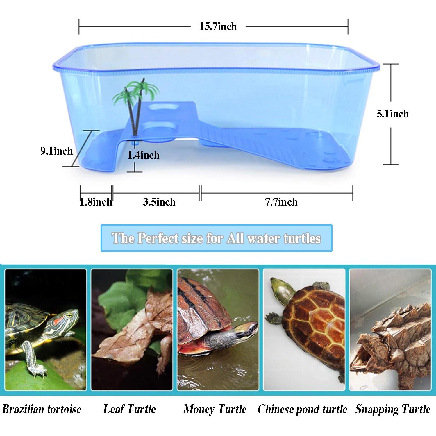 Acuario de Tortugas Rypet 19L con Plataforma y Rampa Antideslizante