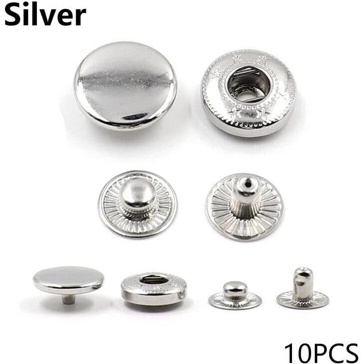 100 Juegos Botones a Presión 15mm Hobby Trendy Negro